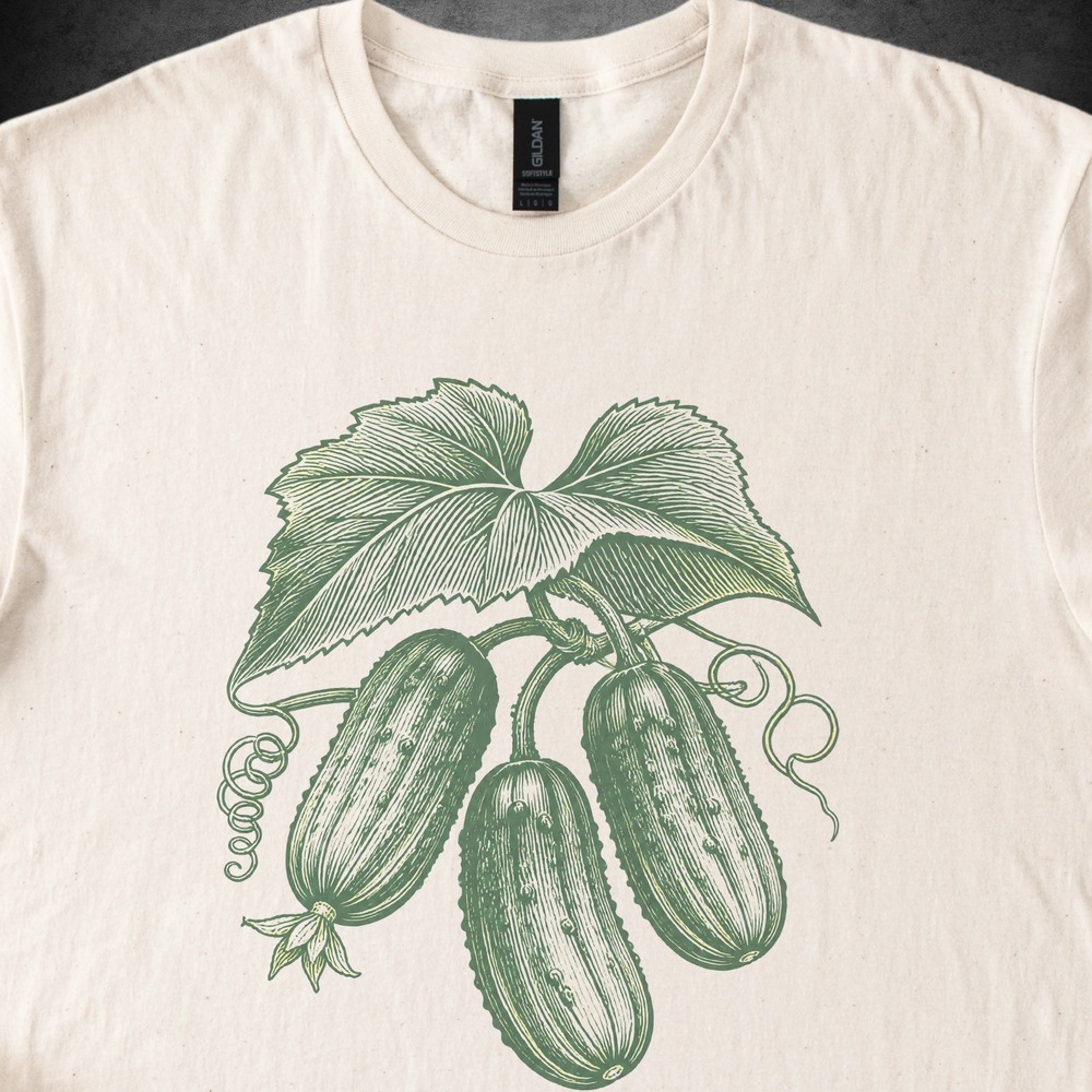 Pickling Season Cucumber Vine Cluster Long Sleeve Tee